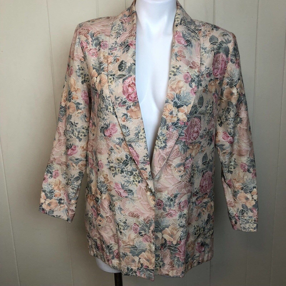 Vintage 80s 90s Oversize Grannycore Golden Girls Blazer Small Casual Jacket